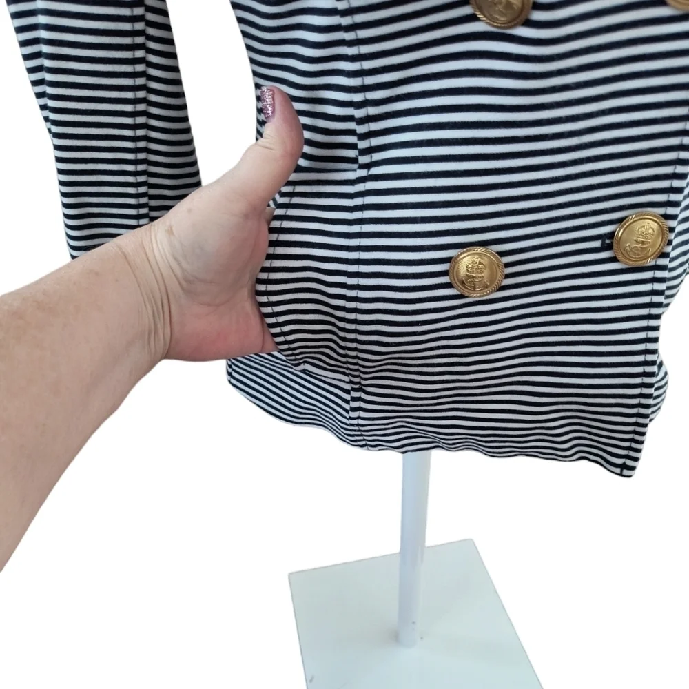 CAbi #823 Navy & White Striped Nautical Blazer Size XS - Picture 2 of 10